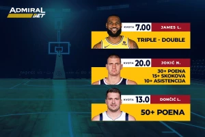 AdmiralBet NBA specijal - Lebron, Jokić i Dončić za pravi užitak u noći ispred nas!